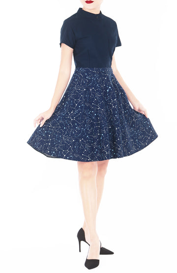 Moonlight Galaxy Clara Dress - Midnight Blue